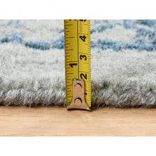 Load image into Gallery viewer, 10&#39;x14&#39; Fine Jacquard With Sickle Leaf Design Wool And Plant Based Silk Hand Loomed Gray Oriental Rug FWR381048