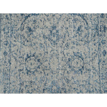 Load image into Gallery viewer, 2&#39;7&quot;x8&#39;1&quot; Fine Jacquard With Sickle Leaf Design Wool And Plant Based Silk Hand Loomed Gray Oriental Runner Rug FWR381078