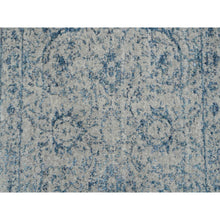 Load image into Gallery viewer, 2&#39;6&quot;x8&#39;1&quot; Hand Loomed Gray Fine Jacquard With Sickle Leaf Design Wool And Plant Based Silk Oriental Runner Rug FWR381084