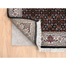Load image into Gallery viewer, 2&#39;5&quot;x20&#39; Rich Black Herati With All Over Design Luxurious Wool 175 Kpsi Hand Knotted Oriental Xl Runner Rug FWR381180
