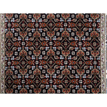 Load image into Gallery viewer, 2&#39;5&quot;x20&#39; Rich Black Herati With All Over Design Luxurious Wool 175 Kpsi Hand Knotted Oriental Xl Runner Rug FWR381180
