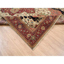Load image into Gallery viewer, 10&#39;1&quot;x15&#39;9&quot; Soft, Velvety Plush Wool Hand Knotted Beige Heriz Re-creation With Large Medallion Oriental Oversized Rug FWR381294