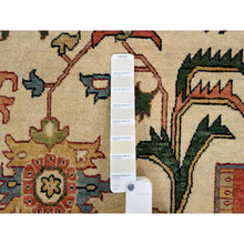 Load image into Gallery viewer, 10&#39;1&quot;x15&#39;9&quot; Soft, Velvety Plush Wool Hand Knotted Beige Heriz Re-creation With Large Medallion Oriental Oversized Rug FWR381294