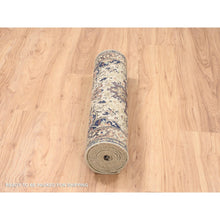 Load image into Gallery viewer, 2&#39;7&quot;x10&#39;3&quot; Beige Antiqued Heriz Re-creation With Geometric Medallions Extra Soft Wool Hand Knotted Oriental Runner Rug FWR381528