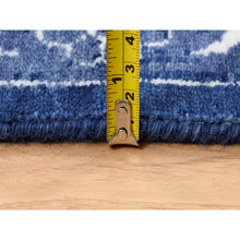 Load image into Gallery viewer, 6&#39;x8&#39;10&quot; Tone On Tone Tabriz Hand Knotted Wool And Silk Denim Blue Oriental Rug FWR381618