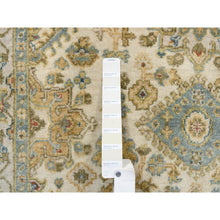Load image into Gallery viewer, 4&#39;1&quot;x6&#39; Ivory, Karajeh Design, Soft And Pure Wool, Hand Knotted, Oriental Rug FWR381756