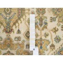 Load image into Gallery viewer, 8&#39;10&quot;x8&#39;10&quot; Ivory, Hand Knotted With Soft Colors, Karajeh Design, Soft Pure Wool, Oriental Round Rug FWR381786