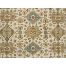 Load image into Gallery viewer, 8&#39;10&quot;x8&#39;10&quot; Ivory, Hand Knotted With Soft Colors, Karajeh Design, Soft Pure Wool, Oriental Round Rug FWR381786