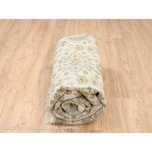 Load image into Gallery viewer, 8&#39;10&quot;x8&#39;10&quot; Ivory, Hand Knotted With Soft Colors, Karajeh Design, Soft Pure Wool, Oriental Round Rug FWR381786