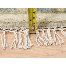 Load image into Gallery viewer, 8&#39;10&quot;x8&#39;10&quot; Ivory, Hand Knotted With Soft Colors, Karajeh Design, Soft Pure Wool, Oriental Round Rug FWR381786