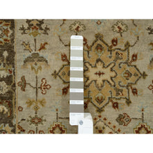 Load image into Gallery viewer, 2&#39;7&quot;x12&#39;1&quot; Light Gray Karajeh Design With Tribal Medallions, Hand Knotted, Soft And Pure Wool Oriental Runner Rug FWR381804