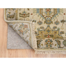 Load image into Gallery viewer, 2&#39;7&quot;x9&#39;9&quot; Ivory, Karajeh Design, Soft Pure Wool, Hand Knotted, Oriental Runner Rug FWR381990
