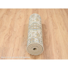 Load image into Gallery viewer, 2&#39;7&quot;x9&#39;9&quot; Ivory, Karajeh Design, Soft Pure Wool, Hand Knotted, Oriental Runner Rug FWR381990