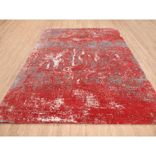 Load image into Gallery viewer, 8&#39;x10&#39; Red, Modern Design, Nepale Weave, Wool And Silk, Hand Knotted, Oriental Rug FWR382026