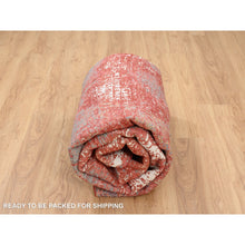 Load image into Gallery viewer, 8&#39;x10&#39; Red, Modern Design, Nepale Weave, Wool And Silk, Hand Knotted, Oriental Rug FWR382026