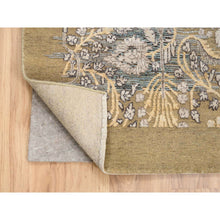Load image into Gallery viewer, 8&#39;x9&#39;10&quot; Gold Brown, Silk With Textured Wool, Hand Knotted, Transitional Sarouk, Oriental Rug FWR382068