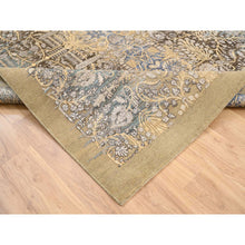 Load image into Gallery viewer, 8&#39;x9&#39;10&quot; Gold Brown, Silk With Textured Wool, Hand Knotted, Transitional Sarouk, Oriental Rug FWR382068