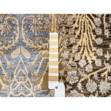 Load image into Gallery viewer, 8&#39;x9&#39;10&quot; Gold Brown, Silk With Textured Wool, Hand Knotted, Transitional Sarouk, Oriental Rug FWR382068