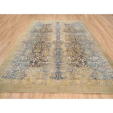 Load image into Gallery viewer, 9&#39;2&quot;x12&#39; Gold Brown, Silk With Textured Wool, Hand Knotted, Transitional Sarouk, Oriental Rug FWR382080