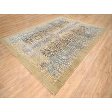 Load image into Gallery viewer, 9&#39;2&quot;x12&#39; Gold Brown, Silk With Textured Wool, Hand Knotted, Transitional Sarouk, Oriental Rug FWR382080