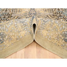 Load image into Gallery viewer, 9&#39;2&quot;x12&#39; Gold Brown, Silk With Textured Wool, Hand Knotted, Transitional Sarouk, Oriental Rug FWR382080