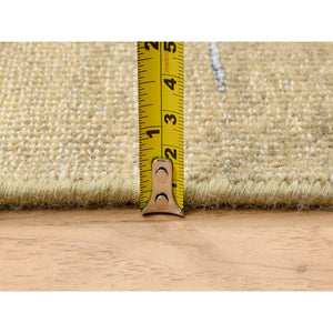 9'2"x12' Gold Brown, Silk With Textured Wool, Hand Knotted, Transitional Sarouk, Oriental Rug FWR382080