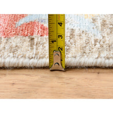 Load image into Gallery viewer, 8&#39;x8&#39; Tan, Hand Knotted, Sickle Leaf Design, Silk With Textured Wool, Oriental, Square Rug FWR382098