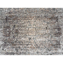 Load image into Gallery viewer, 8&#39;1&quot;x8&#39;1&quot; Gray, Hand Knotted, Transitional Persian Influence Erased Medallion Design, Silk With Textured Wool, Oriental, Square Rug FWR382104