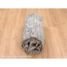 Load image into Gallery viewer, 8&#39;1&quot;x8&#39;1&quot; Gray, Hand Knotted, Transitional Persian Influence Erased Medallion Design, Silk With Textured Wool, Oriental, Square Rug FWR382104