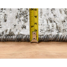 Load image into Gallery viewer, 8&#39;1&quot;x8&#39;1&quot; Gray, Hand Knotted, Transitional Persian Influence Erased Medallion Design, Silk With Textured Wool, Oriental, Square Rug FWR382104