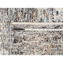 Load image into Gallery viewer, 4&#39;1&quot;x6&#39; Gray, Transitional Persian Influence Erased Medallion Design, Silk With Textured Wool, Hand Knotted, Oriental Rug FWR382164