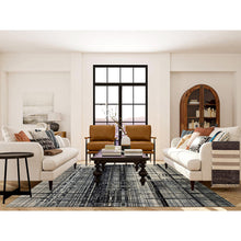 Load image into Gallery viewer, 8&#39;2&quot;x9&#39;9&quot; Black, Modern Lines Design, Ghazni Wool, Hand Knotted, Oriental Rug FWR382212