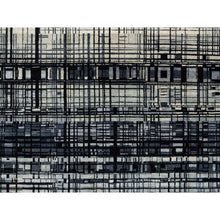 Load image into Gallery viewer, 8&#39;2&quot;x9&#39;9&quot; Black, Modern Lines Design, Ghazni Wool, Hand Knotted, Oriental Rug FWR382212