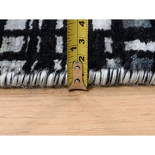 Load image into Gallery viewer, 8&#39;2&quot;x9&#39;9&quot; Black, Modern Lines Design, Ghazni Wool, Hand Knotted, Oriental Rug FWR382212