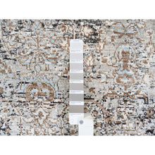 Load image into Gallery viewer, 2&#39;6&quot;x6&#39; Gray, Modern, Transitional Persian Influence Erased Medallion Design, Silk With Textured Wool, Hand Knotted, Oriental, Runner Rug FWR382266