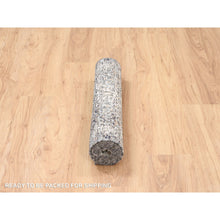 Load image into Gallery viewer, 2&#39;6&quot;x6&#39; Gray, Modern, Transitional Persian Influence Erased Medallion Design, Silk With Textured Wool, Hand Knotted, Oriental, Runner Rug FWR382266