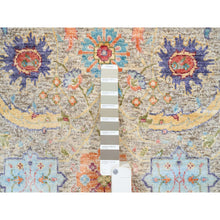 Load image into Gallery viewer, 2&#39;5&quot;x10&#39;1&quot; Tan, Sickle Leaf Design, Silk With Textured Wool, Hand Knotted, Oriental, Runner Rug FWR382302