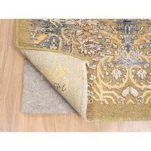 Load image into Gallery viewer, 2&#39;7&quot;x22&#39; Gold Brown, Hand Knotted, Transitional Sarouk, Silk With Textured Wool, Oriental, Xl Runner Rug FWR382308