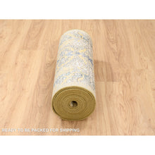 Load image into Gallery viewer, 2&#39;7&quot;x22&#39; Gold Brown, Hand Knotted, Transitional Sarouk, Silk With Textured Wool, Oriental, Xl Runner Rug FWR382308