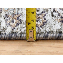 Load image into Gallery viewer, 2&#39;6&quot;x16&#39; Gray, Hand Knotted, Transitional Persian Influence Erased Medallion Design, Silk With Textured Wool, Oriental, Xl Runner, Rug FWR382332