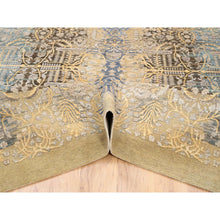 Load image into Gallery viewer, 9&#39;x12&#39;2&quot; Gold Brown, Silk With Textured Wool, Hand Knotted, Transitional Sarouk, Oriental Rug FWR382344