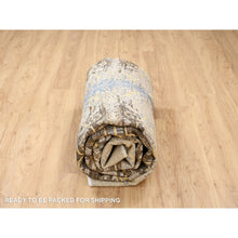 Load image into Gallery viewer, 9&#39;x12&#39;2&quot; Gold Brown, Silk With Textured Wool, Hand Knotted, Transitional Sarouk, Oriental Rug FWR382344