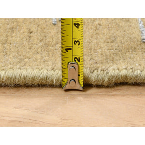 9'x12'2" Gold Brown, Silk With Textured Wool, Hand Knotted, Transitional Sarouk, Oriental Rug FWR382344