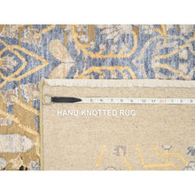 Load image into Gallery viewer, 9&#39;x12&#39;2&quot; Gold Brown, Silk With Textured Wool, Hand Knotted, Transitional Sarouk, Oriental Rug FWR382344