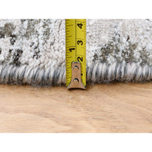 Load image into Gallery viewer, 11&#39;10&quot;x11&#39;10&quot; Gray, Silk With Textured Wool, Hand Knotted, Transitional Persian Influence Erased Medallion Design, Oriental, Round Rug FWR382356