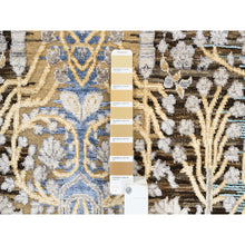 Load image into Gallery viewer, 4&#39;2&quot;x10&#39; Gold Brown, Hand Knotted, Transitional Sarouk, Silk With Textured Wool, Oriental, Wide Runner Rug FWR382380