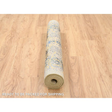 Load image into Gallery viewer, 4&#39;2&quot;x10&#39; Gold Brown, Hand Knotted, Transitional Sarouk, Silk With Textured Wool, Oriental, Wide Runner Rug FWR382380