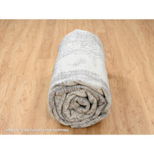 Load image into Gallery viewer, 9&#39;x12&#39; Charcoal Black, Wool and Plant Based Silk, Tone On Tone, Modern Design, Jacquard Hand Loomed, Oriental Rug FWR382482