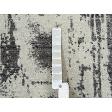 Load image into Gallery viewer, 10&#39;x10&#39; Charcoal Black, Tone On Tone, Modern Design, Jacquard Hand Loomed, Wool And Plant Based Silk, Oriental Round Rug FWR382494