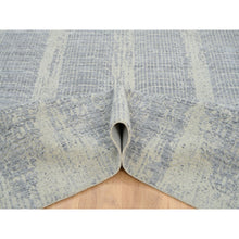 Load image into Gallery viewer, 6&#39;x9&#39; Gray, Tone On Tone Transitional Erased Design, Jacquard Hand Loomed, Wool And Plant Based Silk, Oriental Rug FWR382518